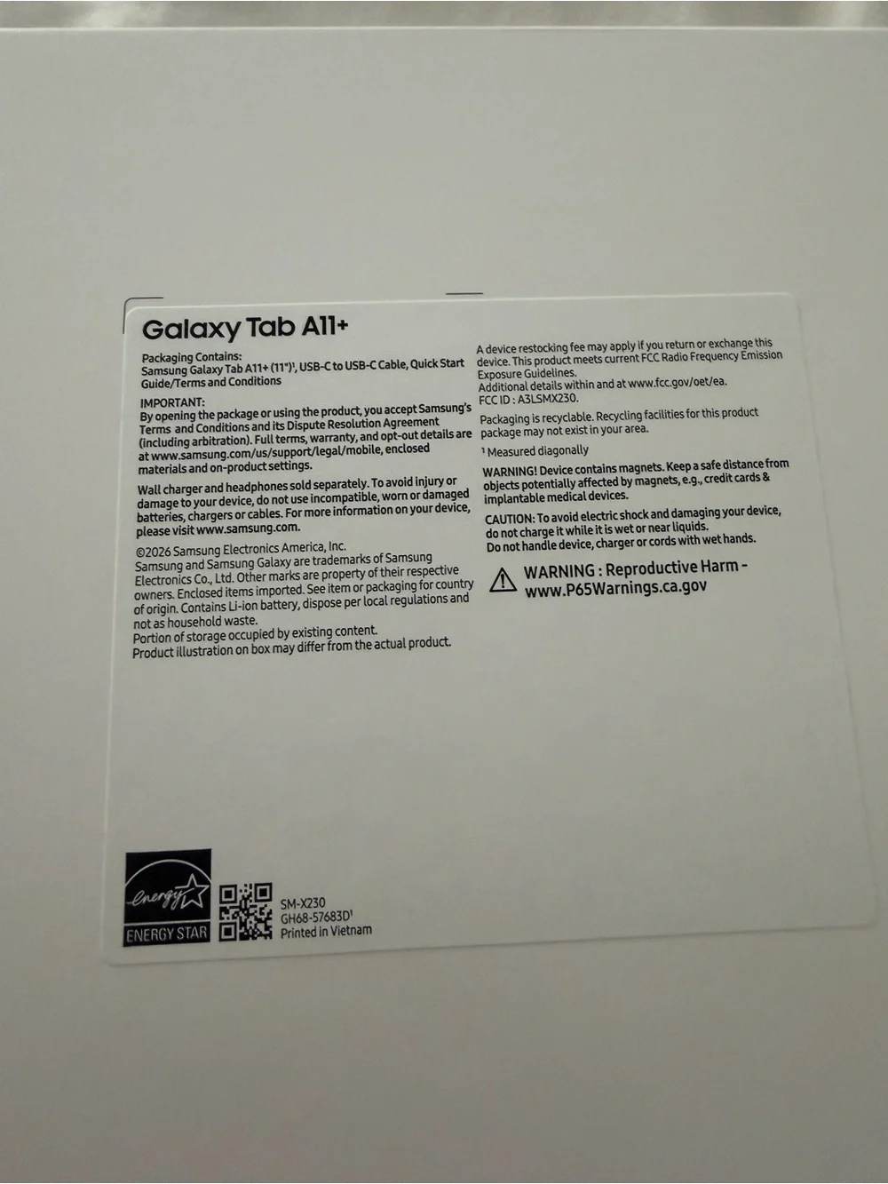 Samsung Galaxy Tab A11+ Gray